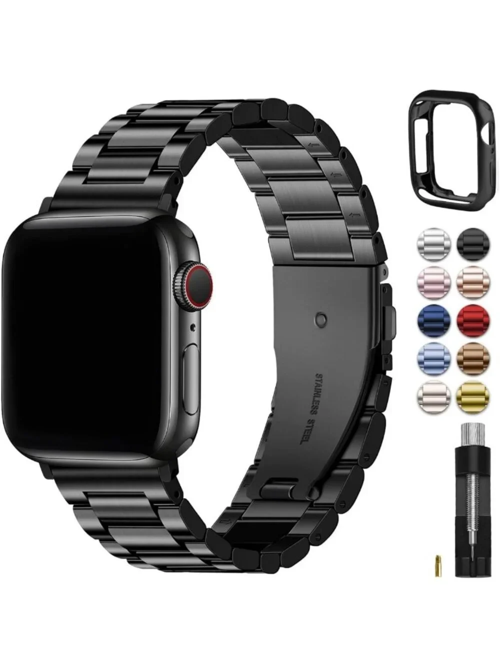 Stylish Metal Band & Case for Apple Watch 38-49mm | Durable, Adjustable, Sleek
